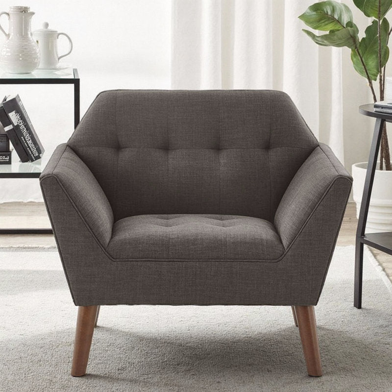 Newport 37" Wide Tufted Upholstered Armchair with Tapered Legs