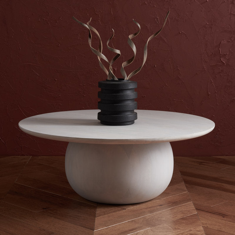 Iver Solid Wood Pedestal Coffee Table (Minor Crack)