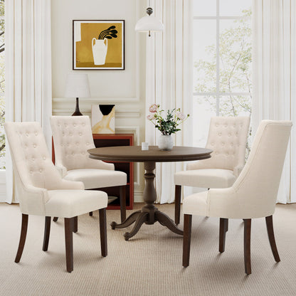 Aalbert Tufted Wing Back Parsons Upholstered Dining Chair Side Chair ( CreamishWhite 2 Chairs)