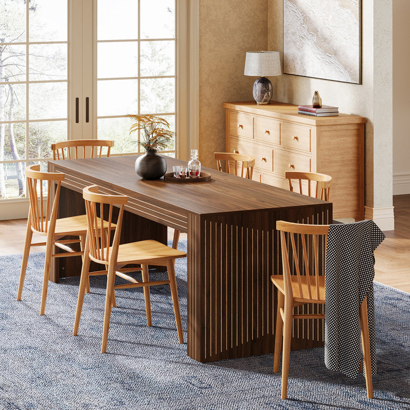 78.7-inch Rectangle Dining Table For 6, Long Dinner Table For Kitchen, Dining Room