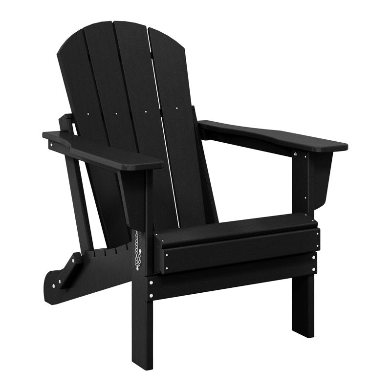 Shawnna Weather-Resistant Foldable Outdoor Adirondack Chair black