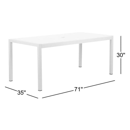 Aynura Plastic 6 - Person Dining Table For Indoor/Outdoor Grey/White