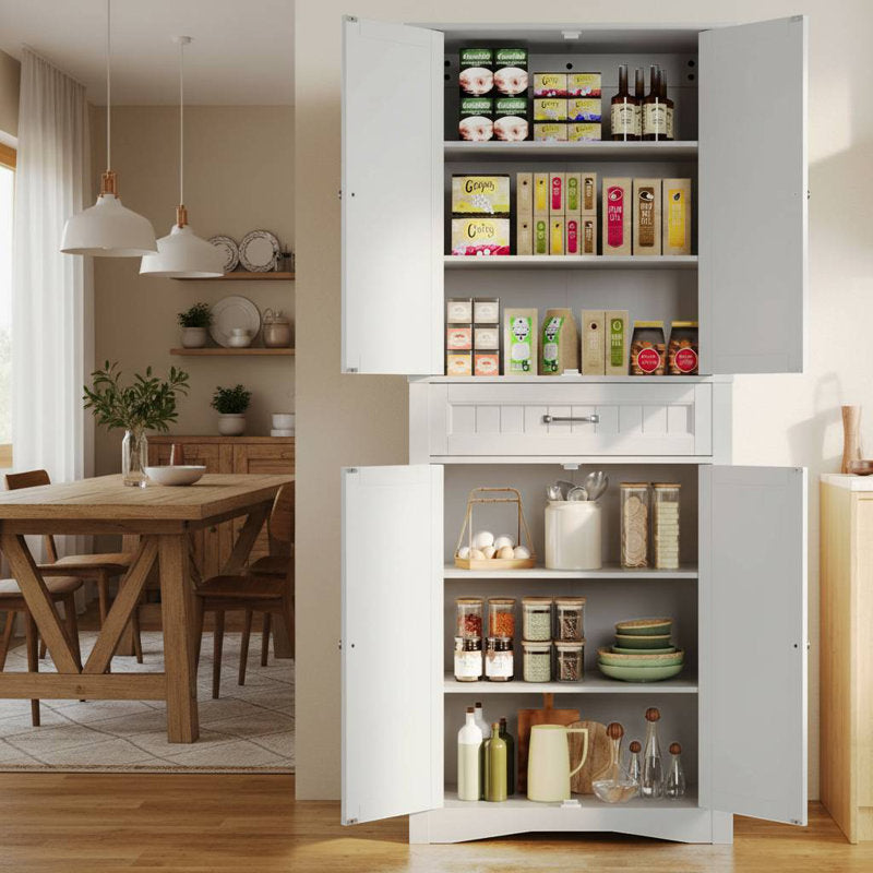 Garde-manger de cuisine moderne Orys 70,8 po, couleur blanche