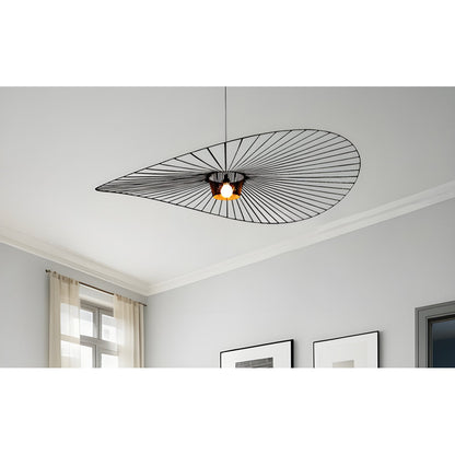 Lustre Vertigo à sangle géométrique de 78,8 pouces de large, noir