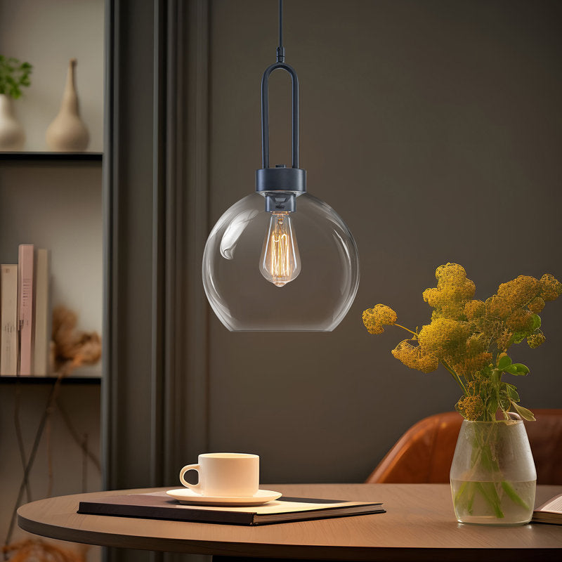 Matte black single pendant