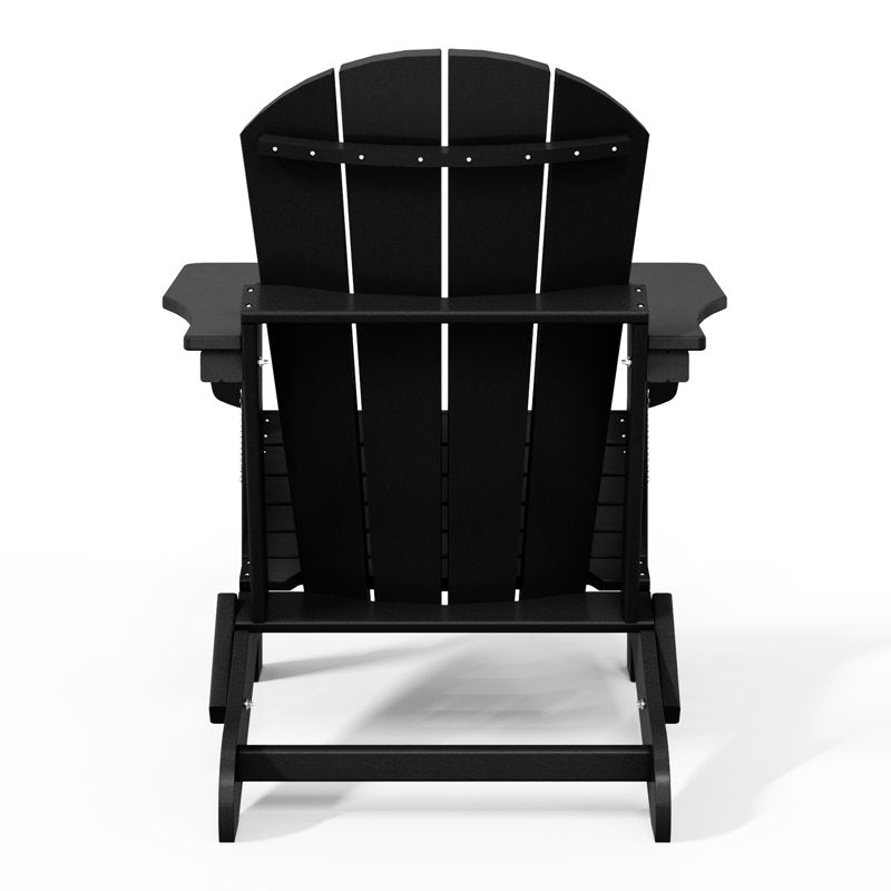 Shawnna Weather-Resistant Foldable Outdoor Adirondack Chair black
