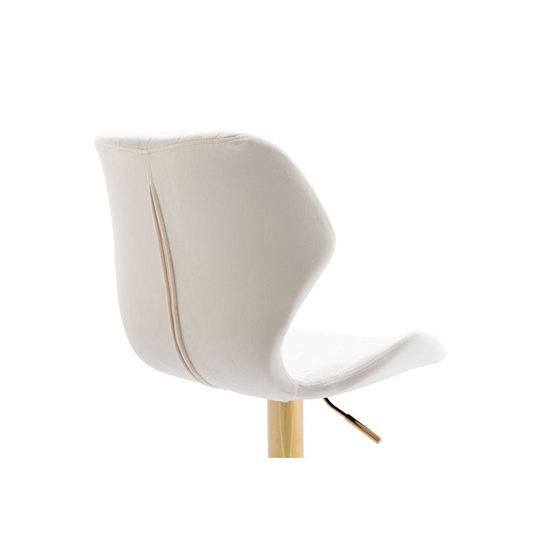 Tierone Upholstered Swivel Adjustable Height  with Metal Frame, Modern Velvet Beige (set of 2)