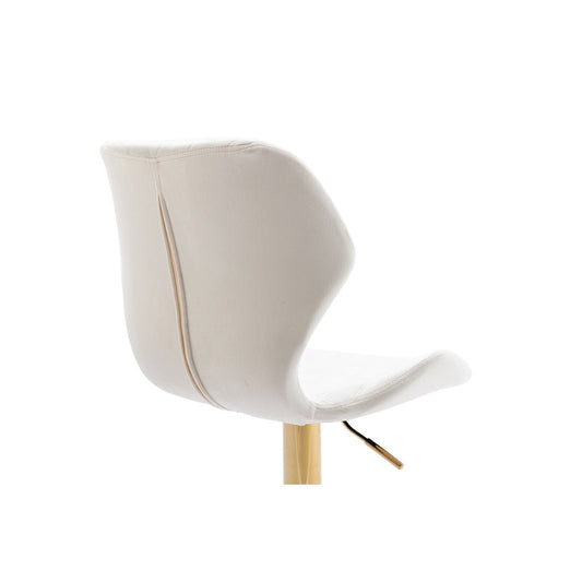 Tierone Upholstered Swivel Adjustable Height  with Metal Frame, Modern Velvet Beige (set of 2)