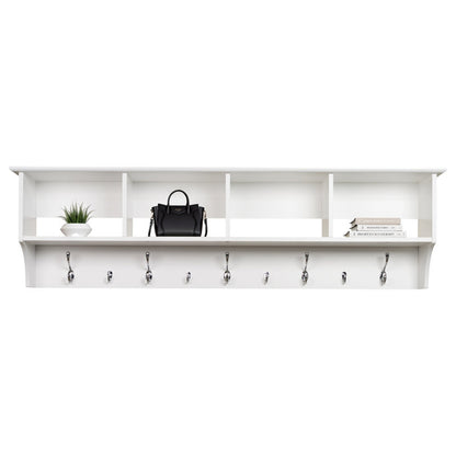 Raitsa 9 - Hook Wall Mounted Coat Rack WHITE
