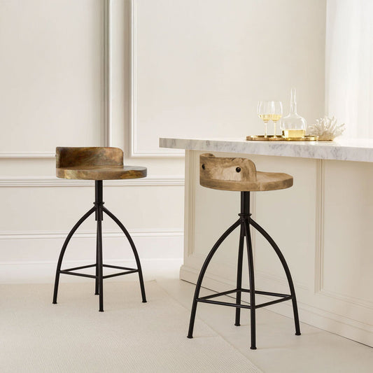 Tabouret de bar Kohlmeier style industriel avec siège pivotant réglable (boîte ouverte) seulement 1