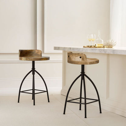 Kohlmeier Industrial Style Counter Height Stool with Adjustable Swivel Seat (open box ) only 1