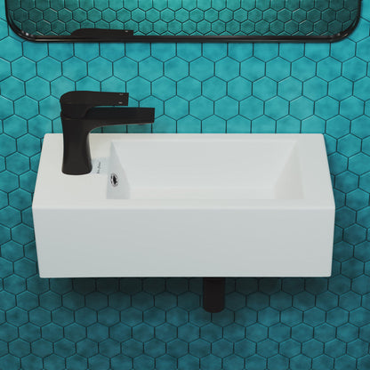 Voltaire Rectangular Wall Hung Sink with Left Side Faucet Mount