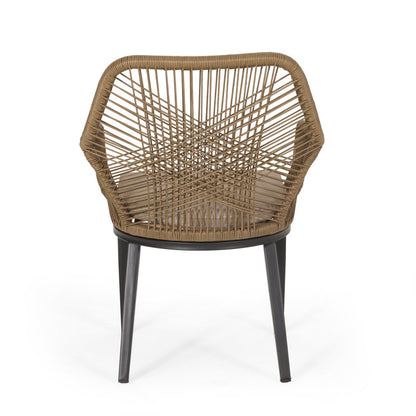 Faygrove Patio Dining Arm with Cushion Light Brown Color color