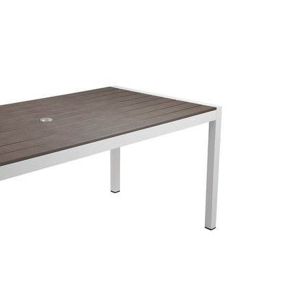 Aynura Plastic 6 - Person Dining Table For Indoor/Outdoor Grey/White