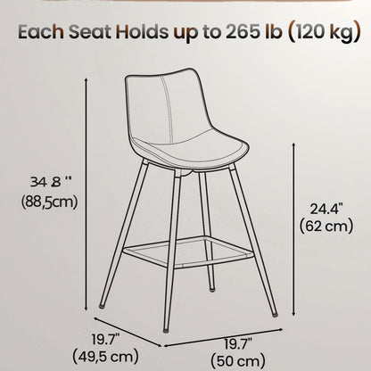 Bar Stools Set of 2 Counter Height Bar Stools ( 28” seat height )