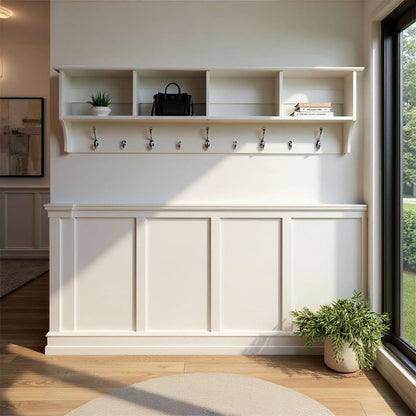 Raitsa 9 - Hook Wall Mounted Coat Rack WHITE