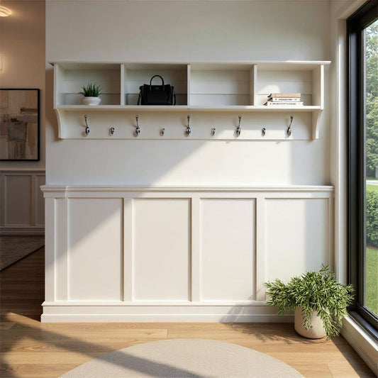 Raitsa 9 - Hook Wall Mounted Coat Rack WHITE