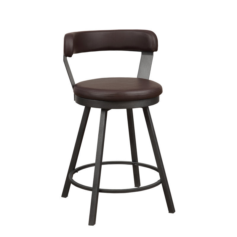 24” Laub Swivel Upholstered Counter Stool (Set of 2)
