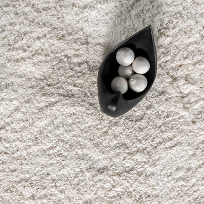 Solid Runner Shag Rug for Living Room Bedroom Dining Room Nursery Entryway Hallway, Off White 4 x 6