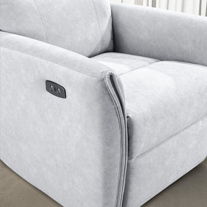 Andee Microsuede Grey Fabric Electric Power Recliner Chair (Assembled)