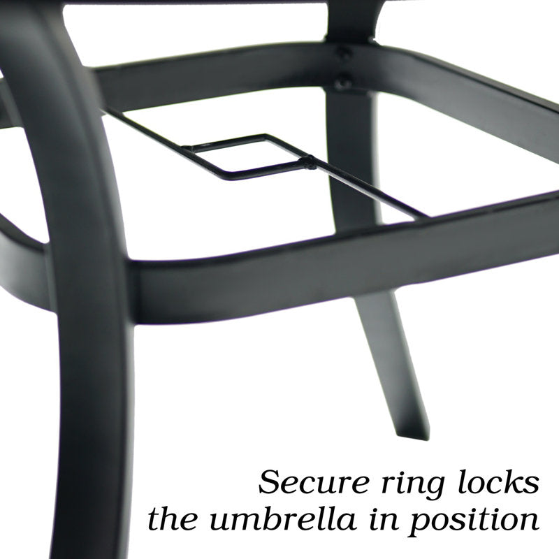 Omraj 40 L x 40 W Black Outdoor Table