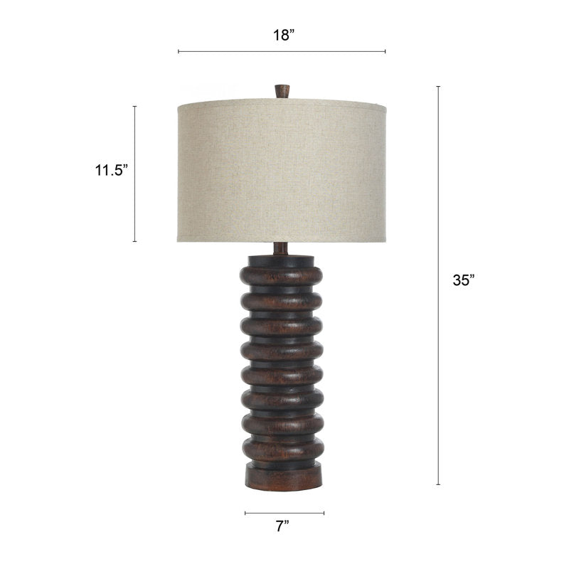 Rachel 35" Dark Teak Table Lamp