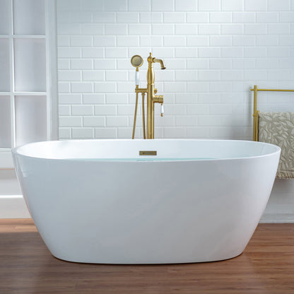 Single Handle Floor Mounted Tub Faucet (Handheld Shower Set BRUSHED GOLD