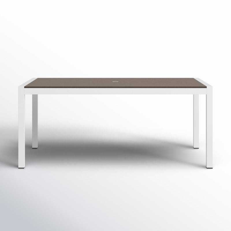 Aynura Plastic 6 - Person Dining Table For Indoor/Outdoor Grey/White