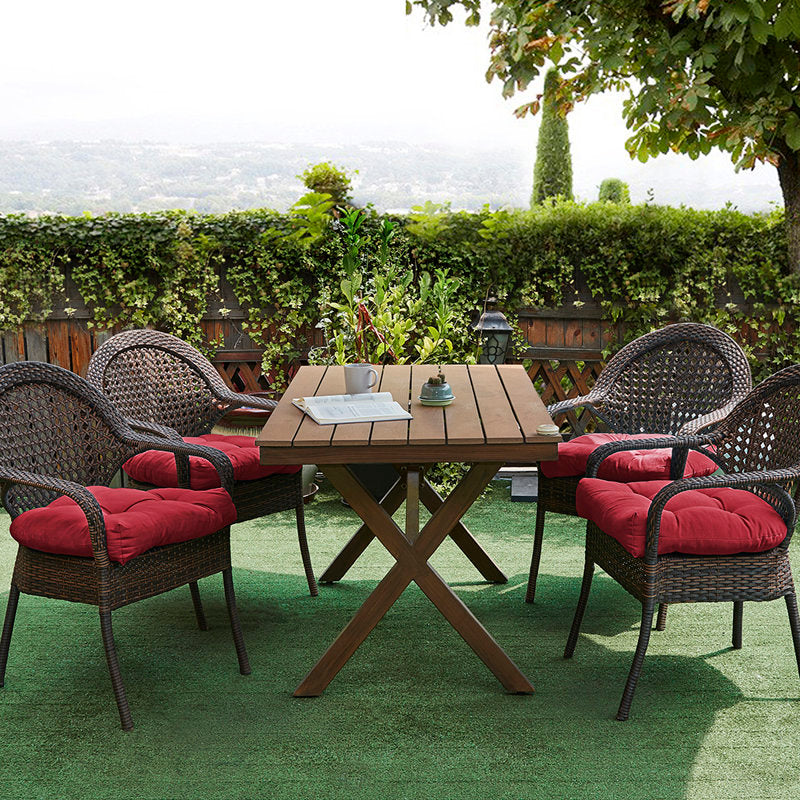 Premium Thick Patio Pad Tufted 19 x 19 x 4"" Solid Outdoor Chair Seat Cushions Pack Of 4 ( open box )