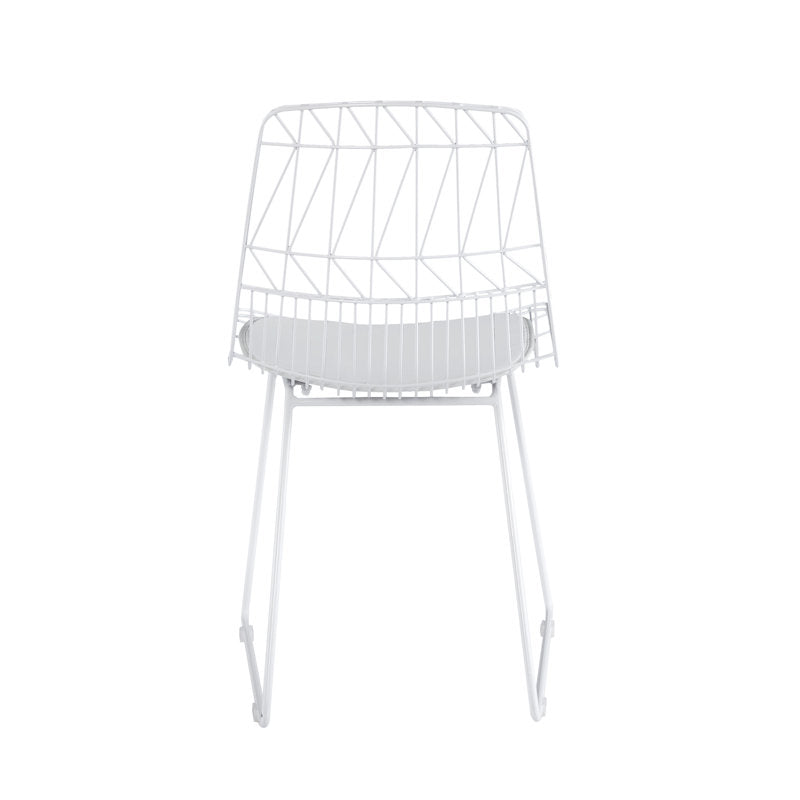 Metal Dining Chair with PU Leather Seat Pad ( set of 2 )