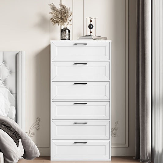 Amekia 6 Drawer 23.6" W Lingerie Warm White Color Chest