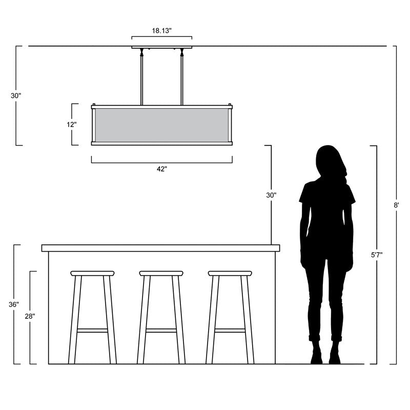 Amberson 4 - Light Square / Rectangle Pendant