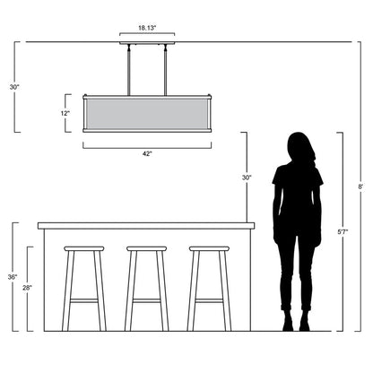 Amberson 4 - Light Square / Rectangle Pendant