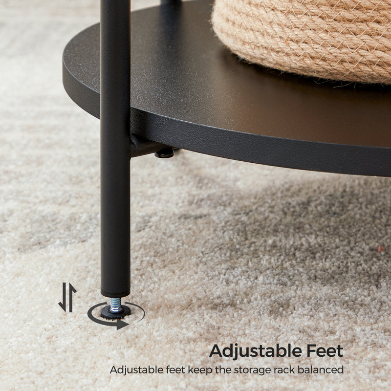 Kappel Steel Tray Top End Black Table with Storage