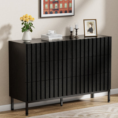 Endress 6 Drawer 43.3" W Double Dresser ( BLACK )