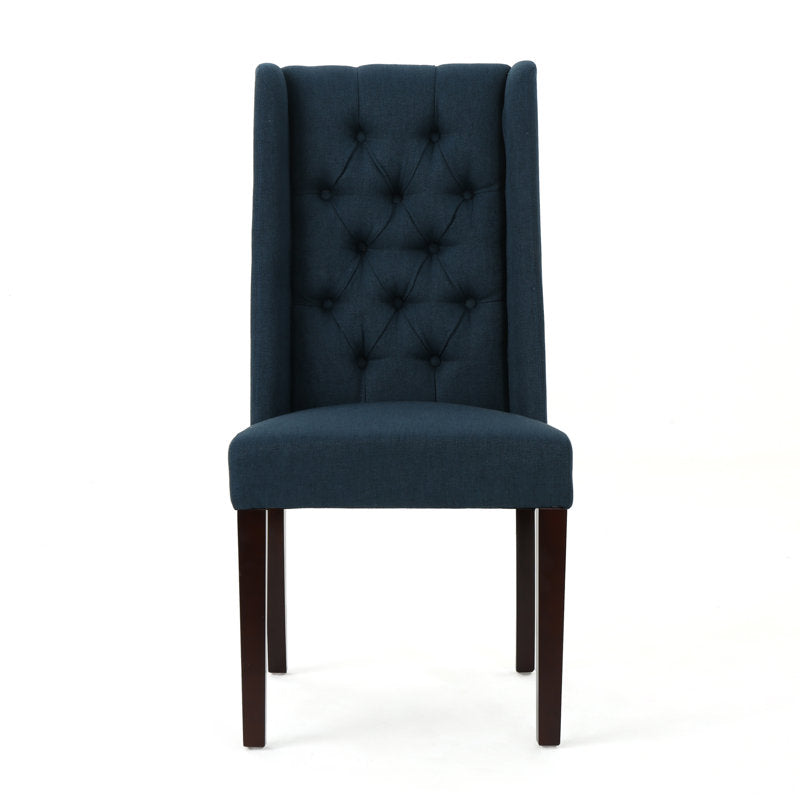Toshia Navy Blue Upholstered Dining Chair (No Box) Set of 2 chairs