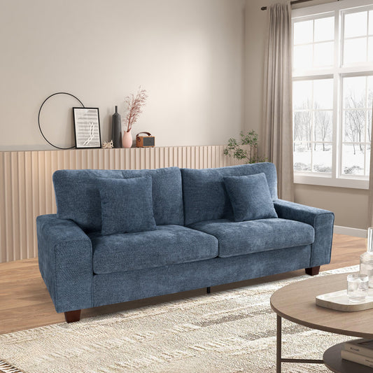 Karlita 71.5"" Chenille Sofa Square Arms Sofa Modern Style Loveseat With 2 Toss Pillows