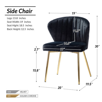 Axia Tufted Velvet Dining Chair (Set of 2) Black