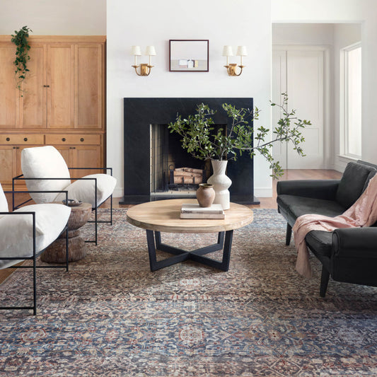 Chris Loves Julia x Loloi Jules Oriental Denim/Spice Area Rug 8'6"x 11'6"