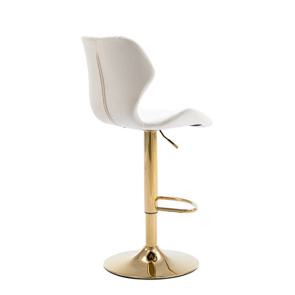 Tierone Upholstered Swivel Adjustable Height  with Metal Frame, Modern Velvet Beige (set of 2)