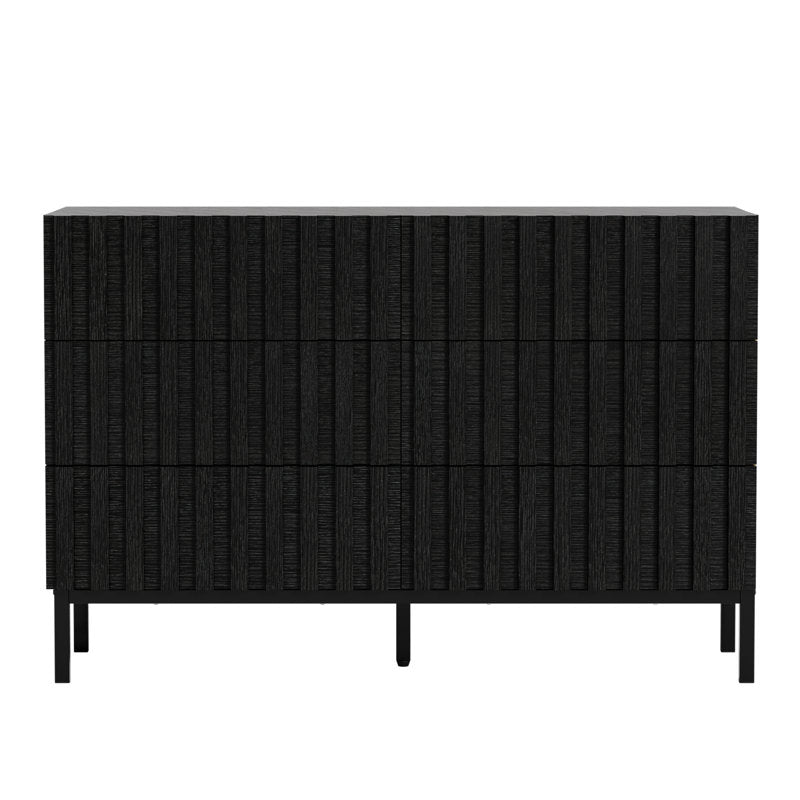 Endress 6 Drawer 43.3" W Double Dresser ( BLACK )
