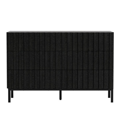 Endress 6 Drawer 43.3" W Double Dresser ( BLACK )