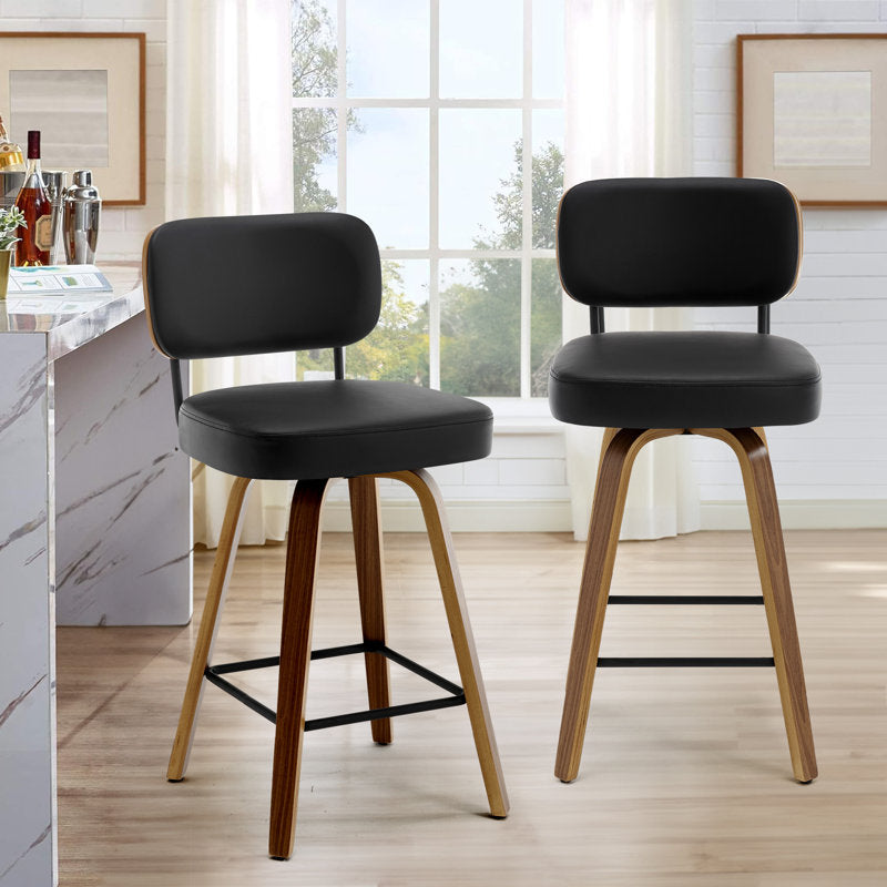 Logreira Swivel Upholstered Counter & Bar Height Stool SET Of 2