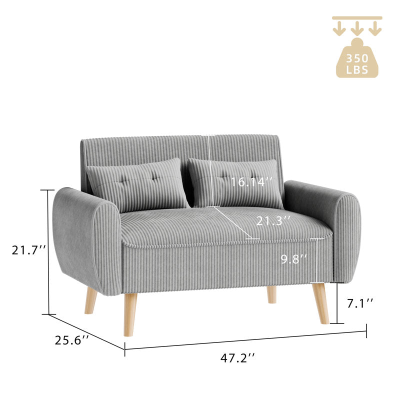 Arlander 47.5" Loveseat with Rounded Arms