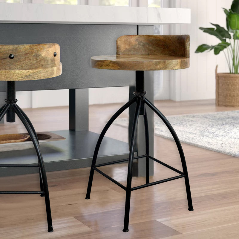 Kohlmeier Industrial Style Counter Height Stool with Adjustable Swivel Seat (open box ) only 1