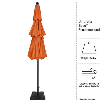 Bettine 10' Market Patio Umbrella - 3-Tiered Sunshade with Push Button Tilt and Easy-Open Crank - Outdoor Umbrella for Deck, Yard, or Pool by Pure Garden