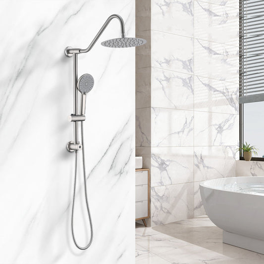 Shower System with 10-inch Rain Shower Head, 4-Function Adjustable Dual Shower Head