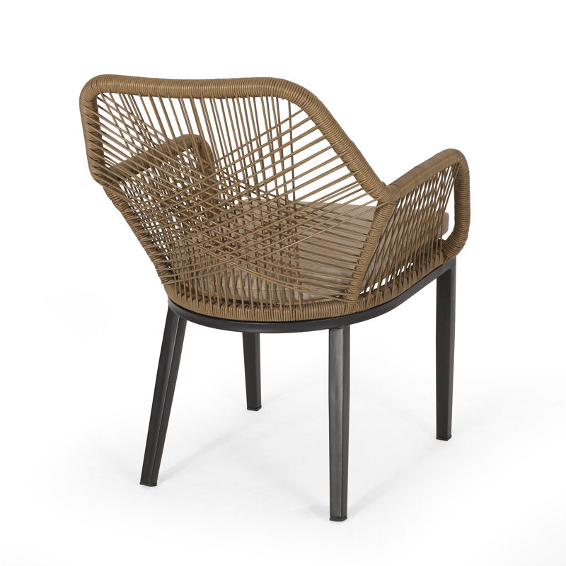 Faygrove Patio Dining Arm with Cushion Light Brown Color color