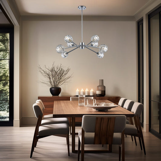 Quaseem 8-light Modern Chandelier Polished Chrome Colour