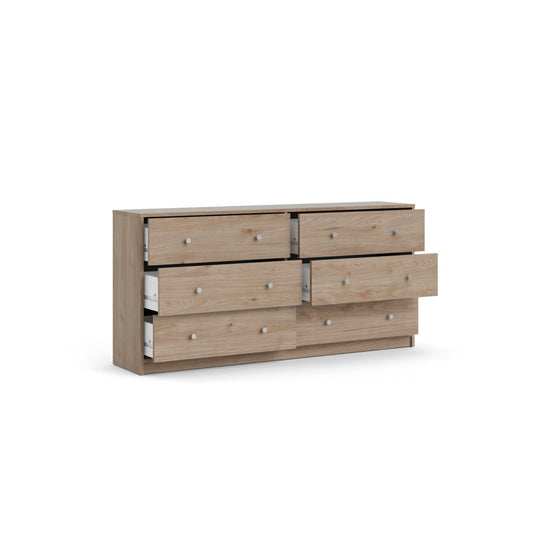 Commode double Clanton à 6 tiroirs, 143 cm de largeur (Jackson Hickory)